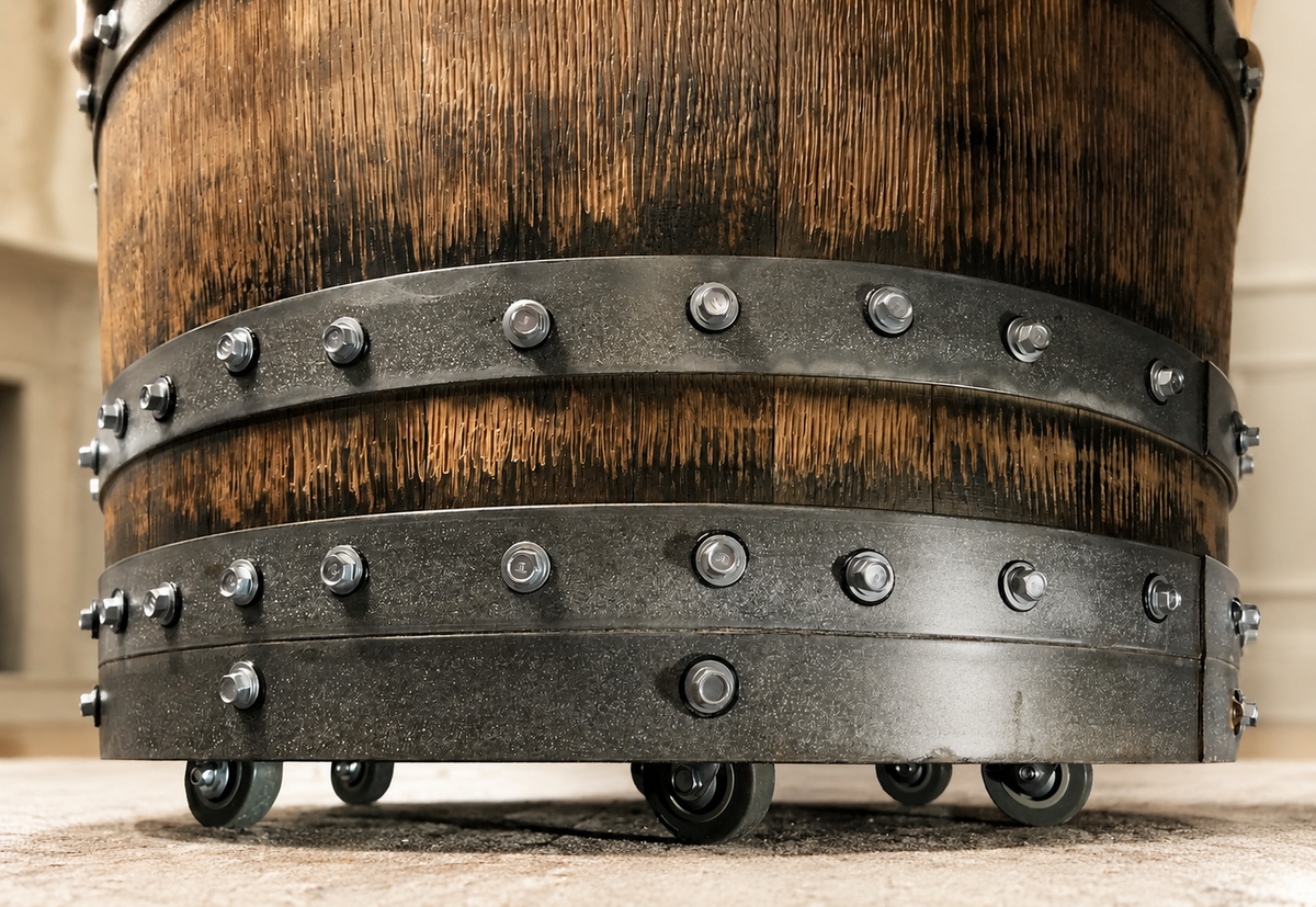 Whiskey & Wine Barrel Coffee Table Set – 2 Chairs