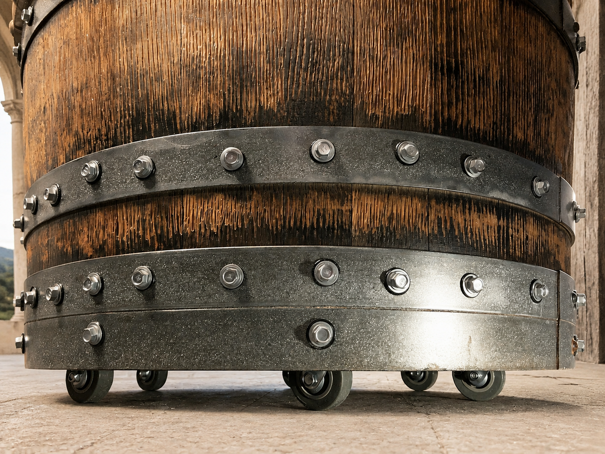 Whiskey & Wine Barrel Game Table Set – 6 Chairs with Poker & Dining Top