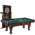 7.5 Ft Billiard Pool Table with Cue Rack, Dartboard, and Game Accessories