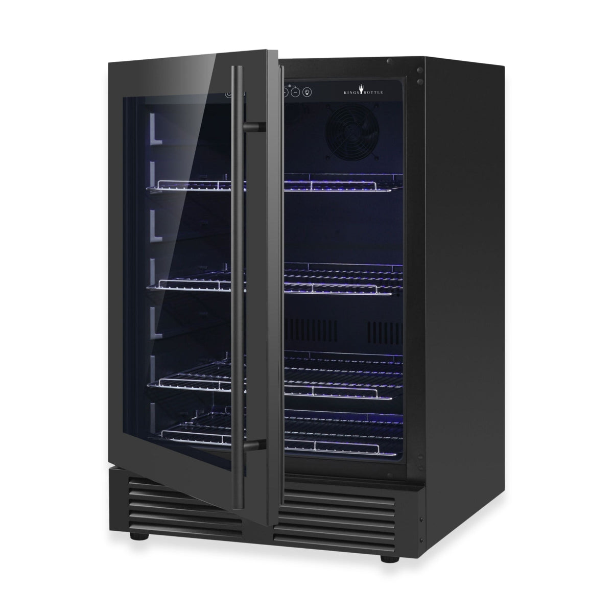 KingsBottle 24-Inch Under-Counter Beverage Refrigerator with Low-E Glass Door