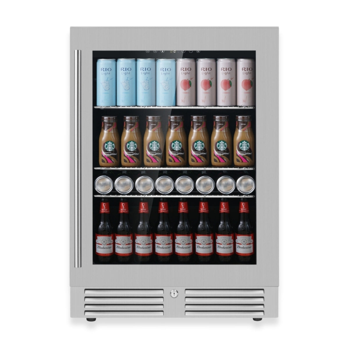 KingsBottle 24-Inch Under-Counter Beverage Refrigerator with Low-E Glass Door