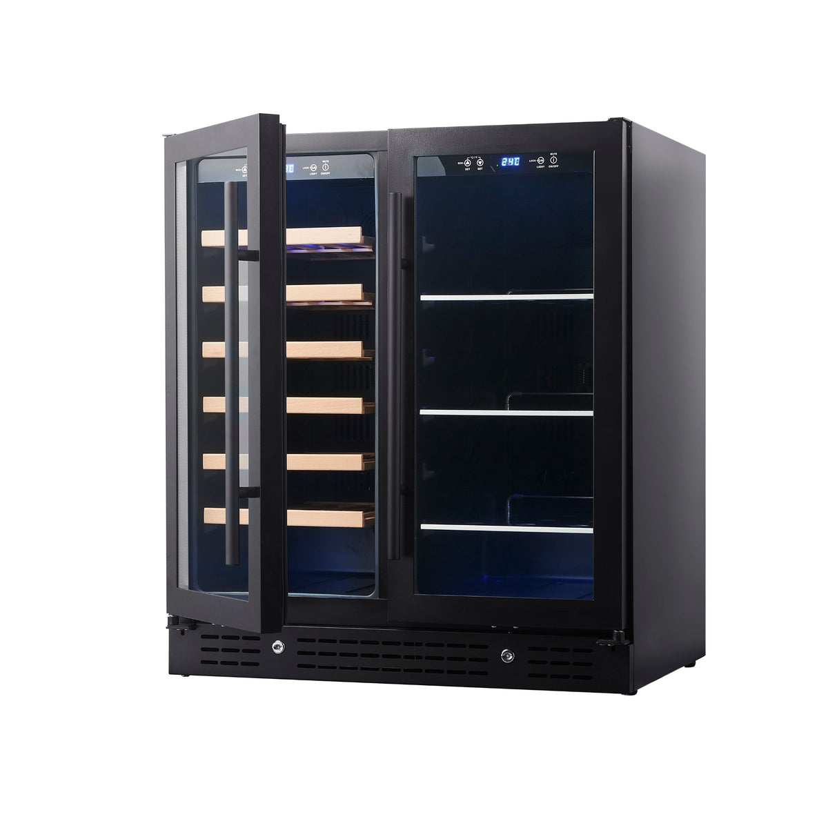 KingsBottle 30-Inch Dual-Zone Wine & Beverage Center with Low-E Glass Door