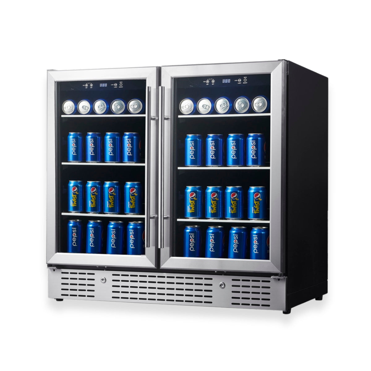 KingsBottle 36-Inch Dual-Zone Under-Counter Beverage Cooler