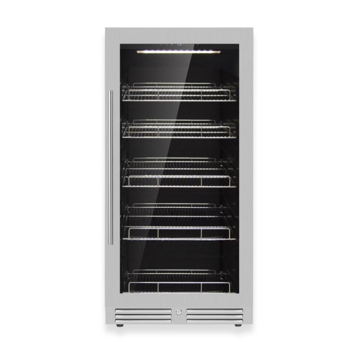 KingsBottle 47-Inch Upright Beverage Refrigerator – 389 Can Capacity with Low-E Glass Door