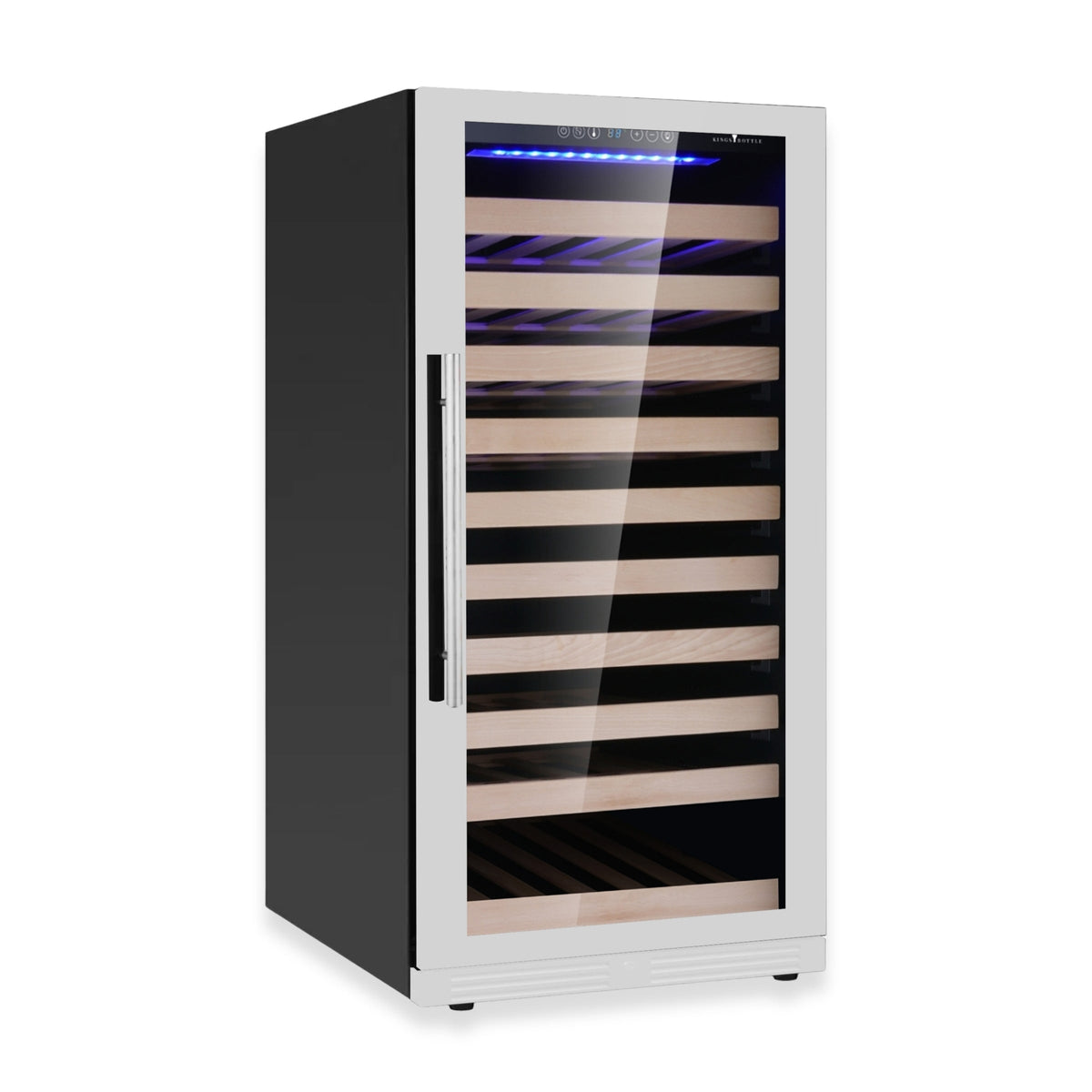 KingsBottle 47-Inch Upright Single-Zone Wine Cooler with Low-E Glass Door