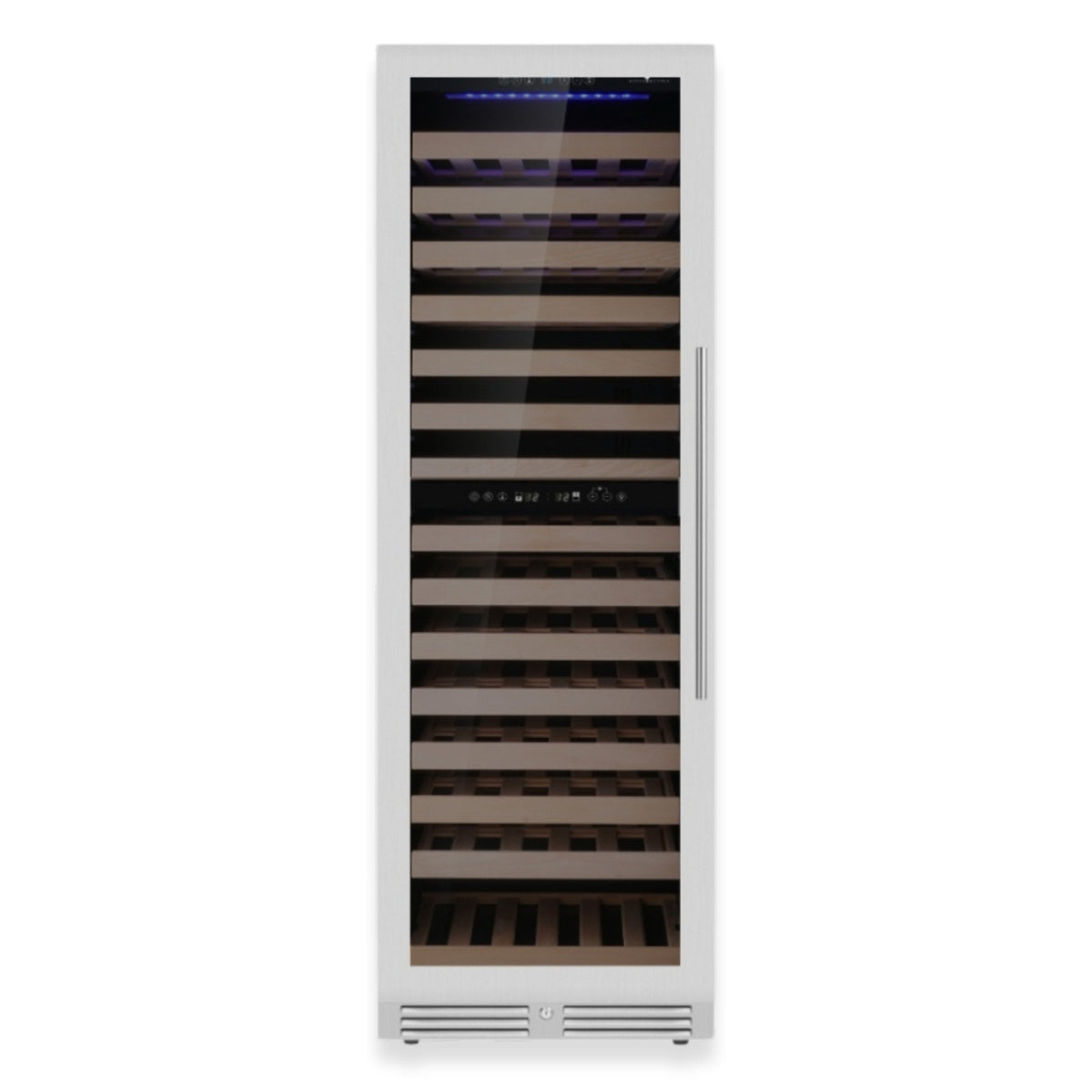 KingsBottle 72-Inch Upright Dual-Zone Wine Cooler with Low-E Glass Door