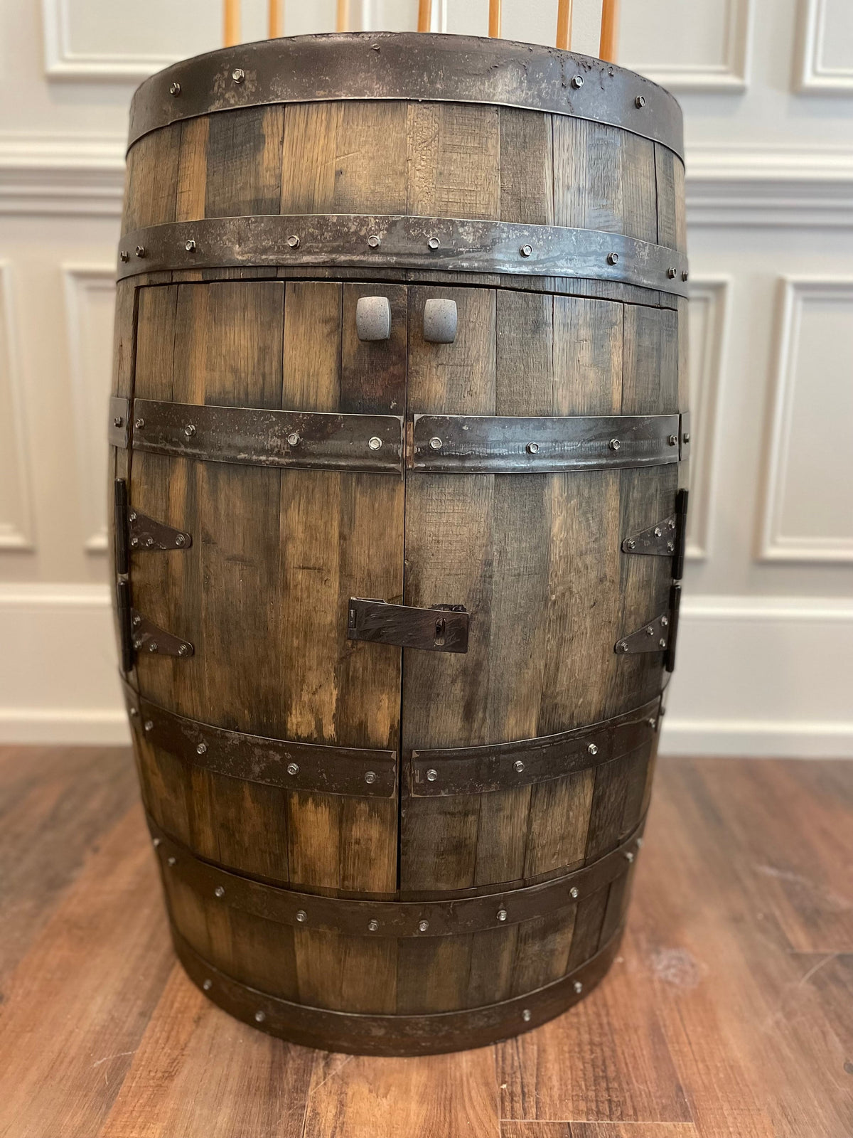 Whiskey Barrel Pool/Billiards Cabinet – Custom Pool Cue & Equipment Storage
