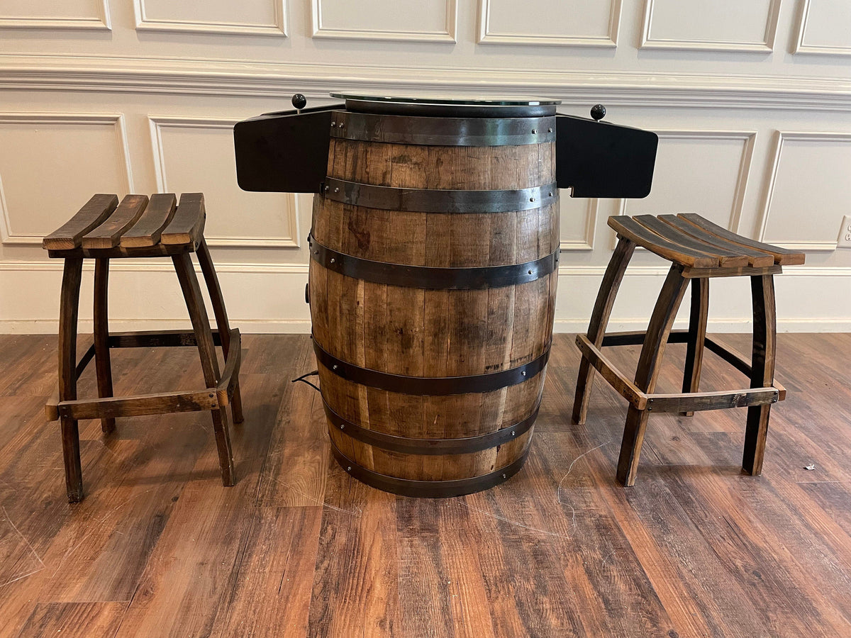 Bourbon Barrel Arcade Table – 60 Retro 8-Bit Games