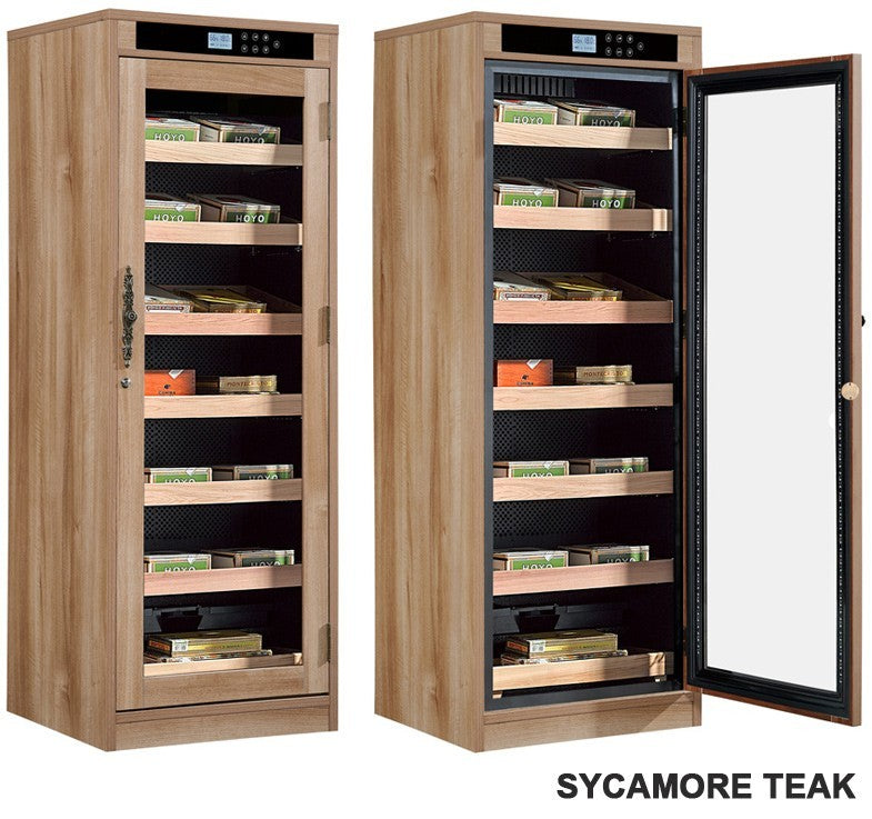 Remington Lite Custom Finish Cigar Humidor – 2,000 Count Electric Climate-Controlled Cabinet