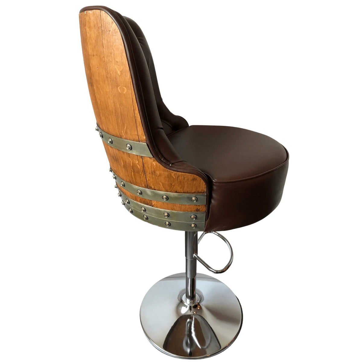 Whiskey & Wine Barrel Bar Set – Liquor Cabinet, Pub Table & Luxury Bar Stools