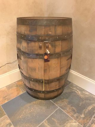 Standard Whiskey Barrel Cabinet – Custom Engraved Bourbon Barrel Storage
