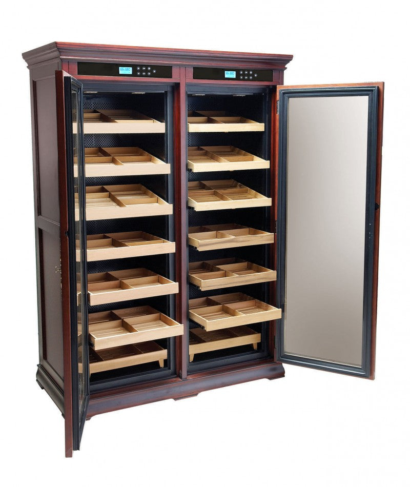 Reagan Electronic Cigar Cabinet Humidor – 4,000 Count Dual-Zone