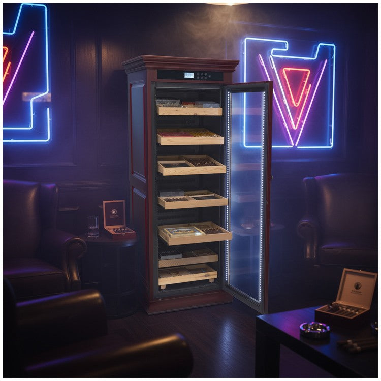 Remington Cigar Cabinet Humidor – 2,000 Count Electric Climate-Controlled