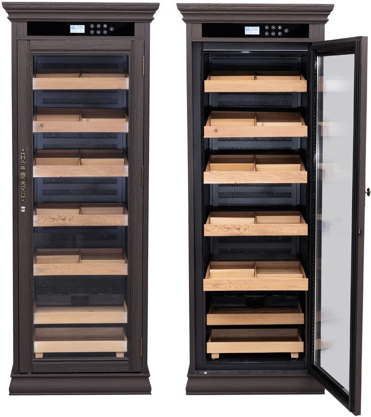 Remington Espresso Cigar Humidor – 2,000 Count Electric Climate-Controlled Cabinet
