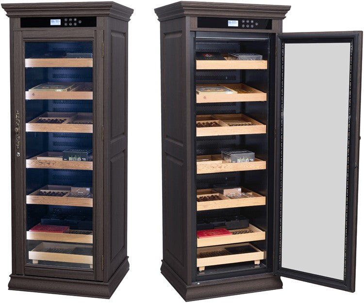 Remington Espresso Cigar Humidor – 2,000 Count Electric Climate-Controlled Cabinet
