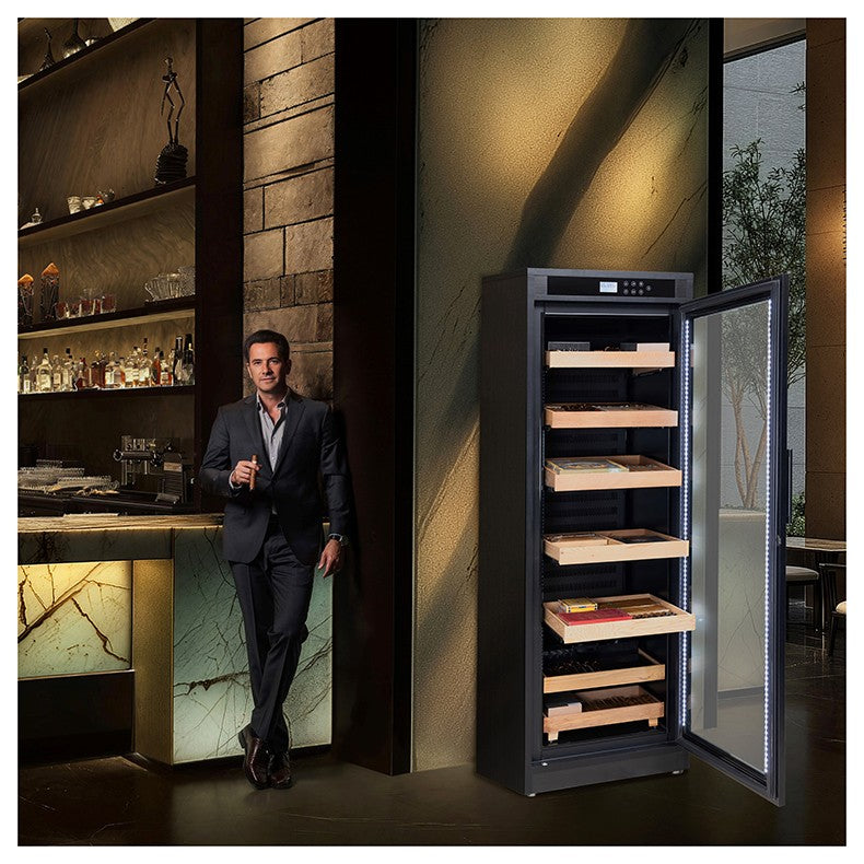 Remington Lite Cigar Cabinet Humidor – 2,000 Count Electric Climate-Controlled Cabinet