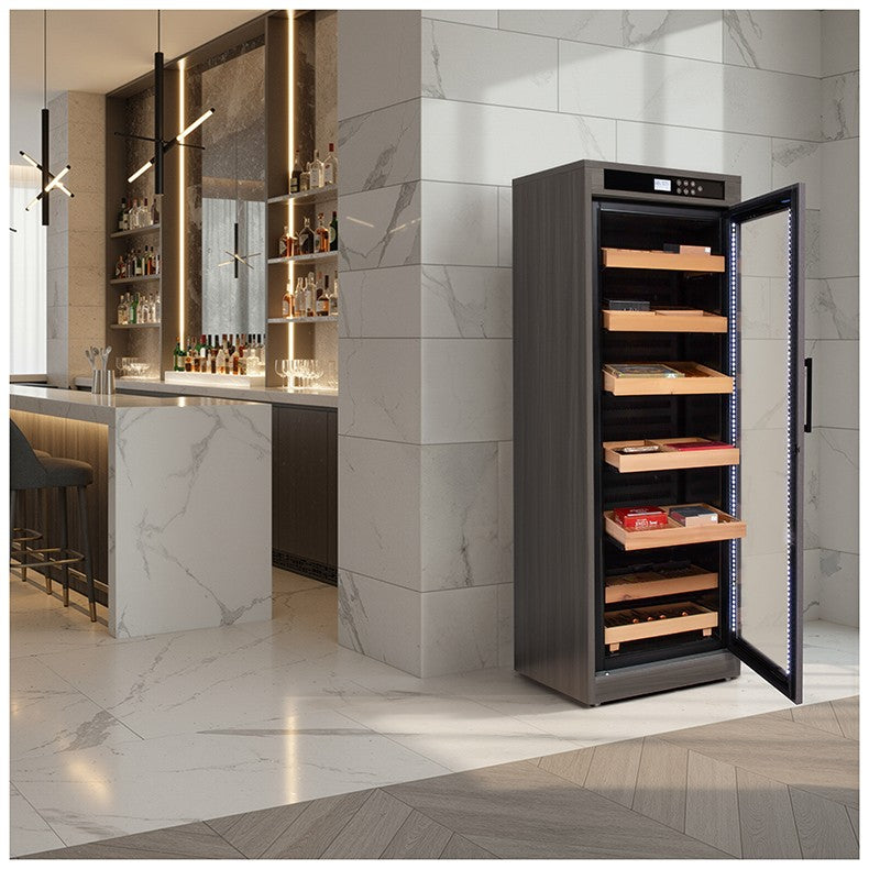 Remington Lite Custom Finish Cigar Humidor – 2,000 Count Electric Climate-Controlled Cabinet