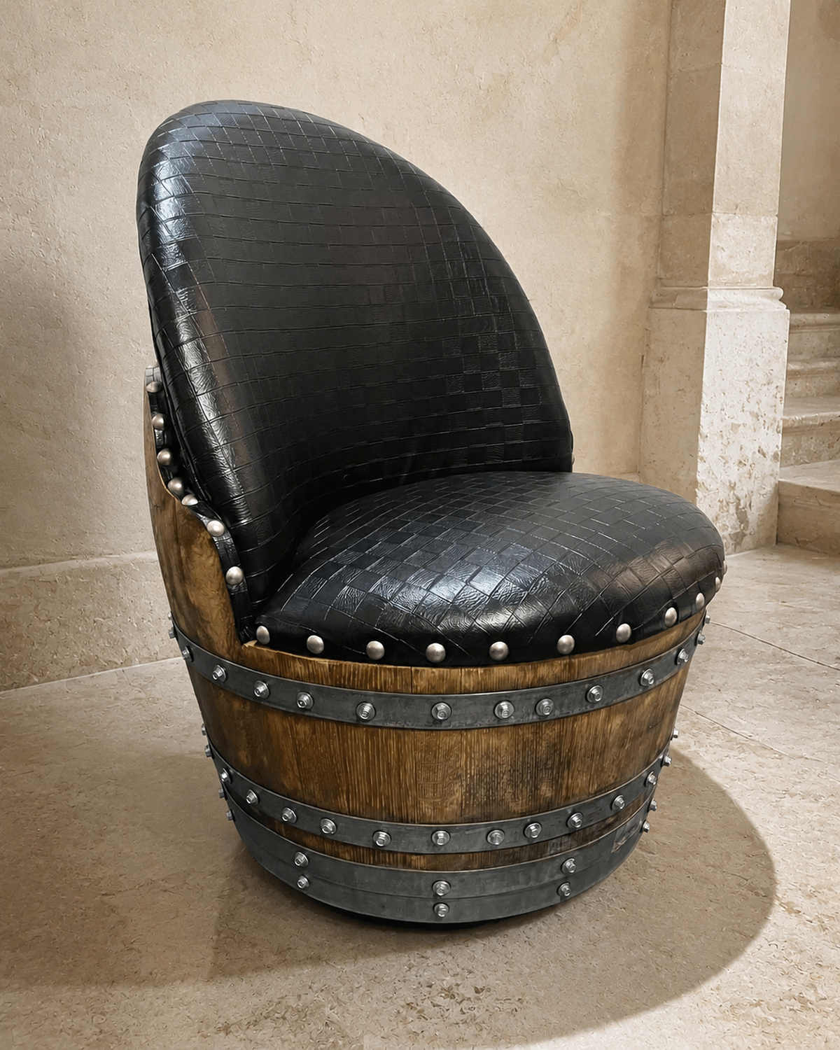 Whiskey &amp; Wine Barrel Modern Table Set