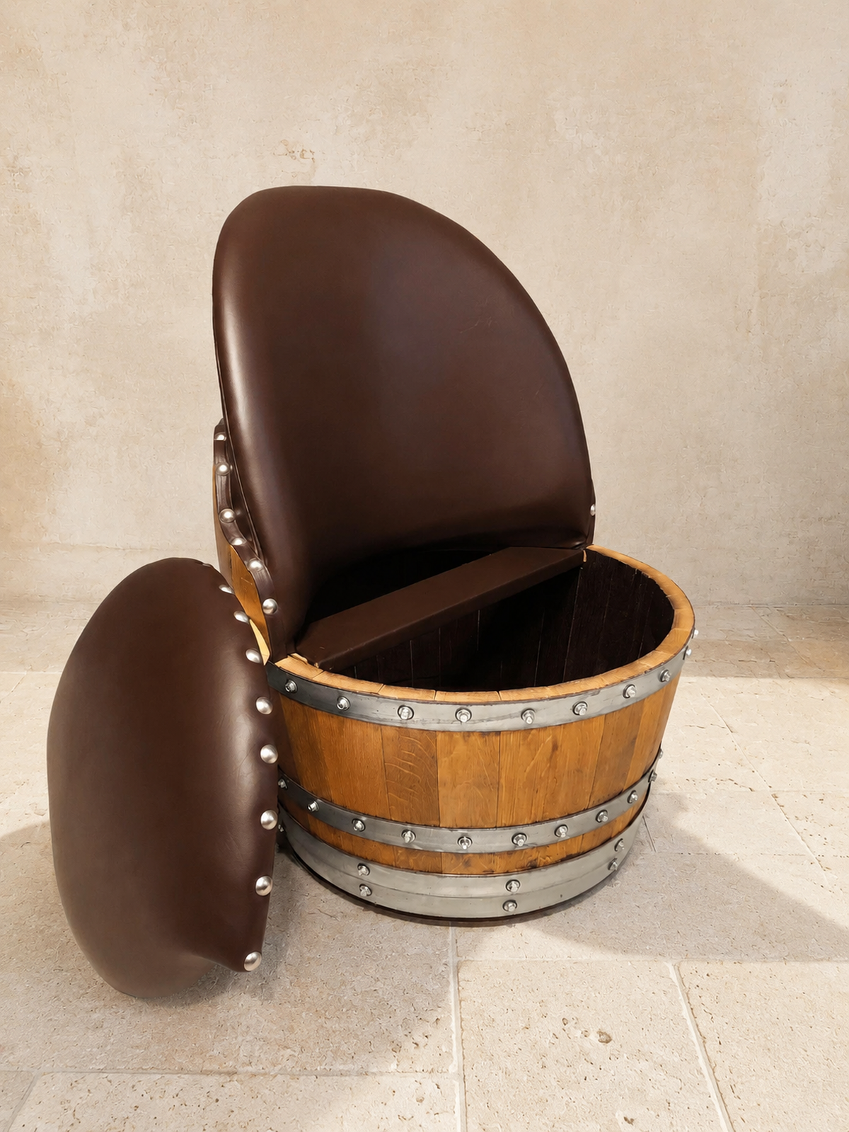 Whiskey &amp; Wine Barrel Modern Table Set