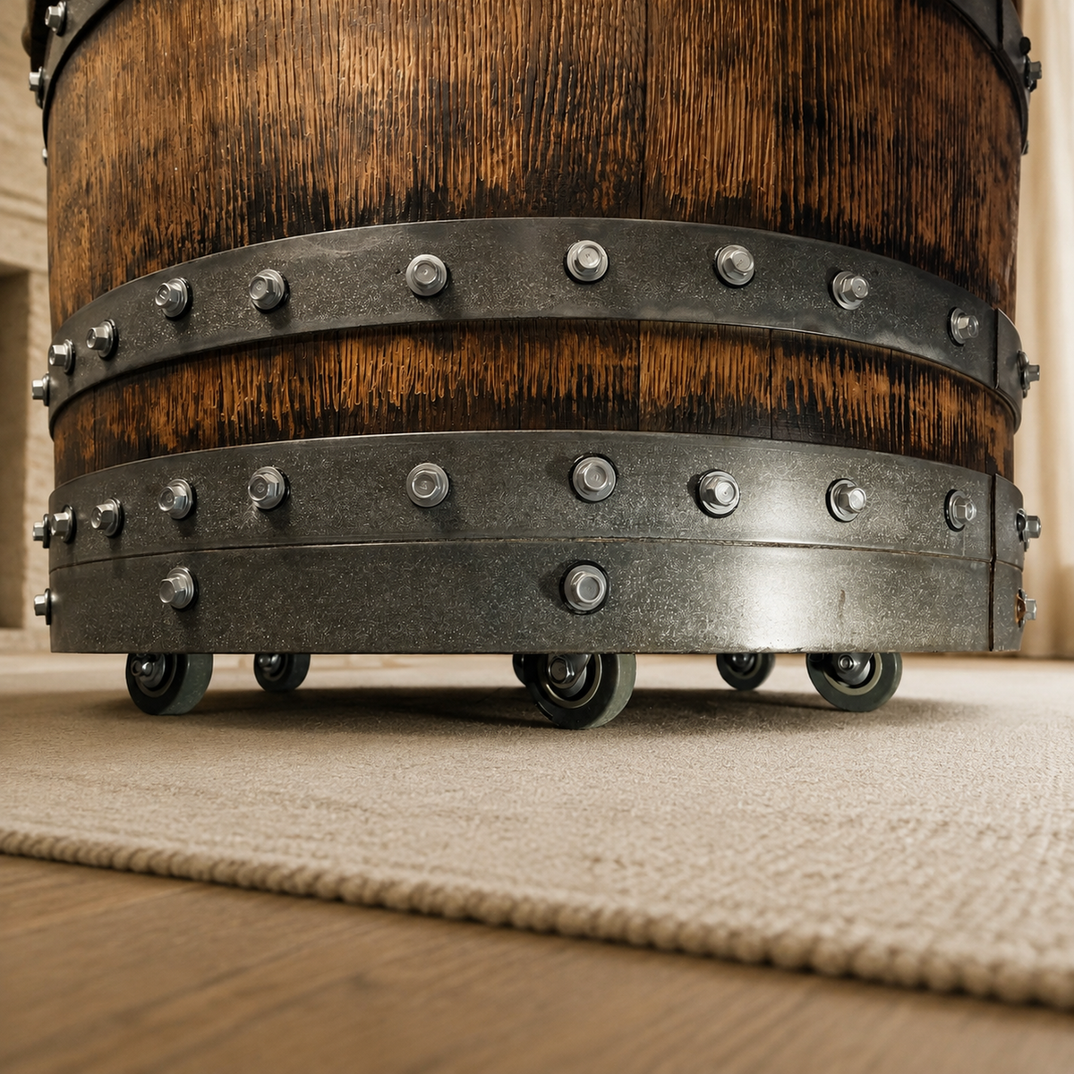 Whiskey &amp; Wine Barrel Half-Barrel Table Set – 2 Chairs