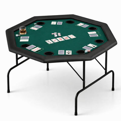 Foldable Casino Poker Table with Cup Holders