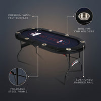 71'' 8 - Player Foldable Poker Table — Lifestyle