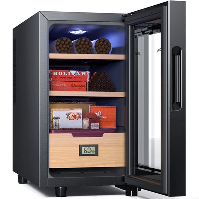 23L Electric Cigar Humidor for 150 Counts,Cooling & Heating Control System,New Year,Christmas Gifts,Father'S Day Gift