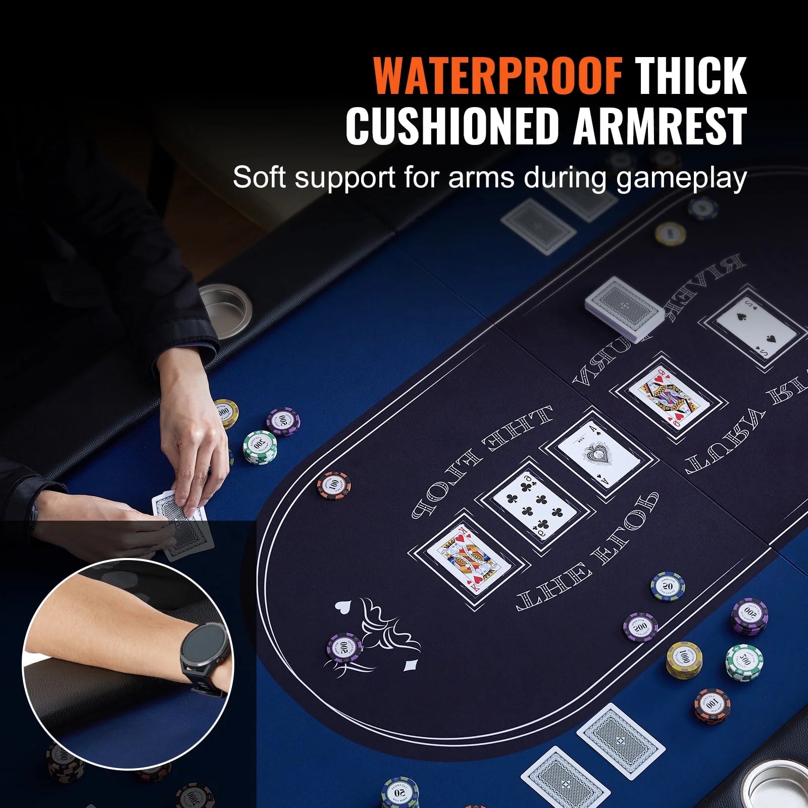 Foldable, Oval 8 Player Poker Table, Green