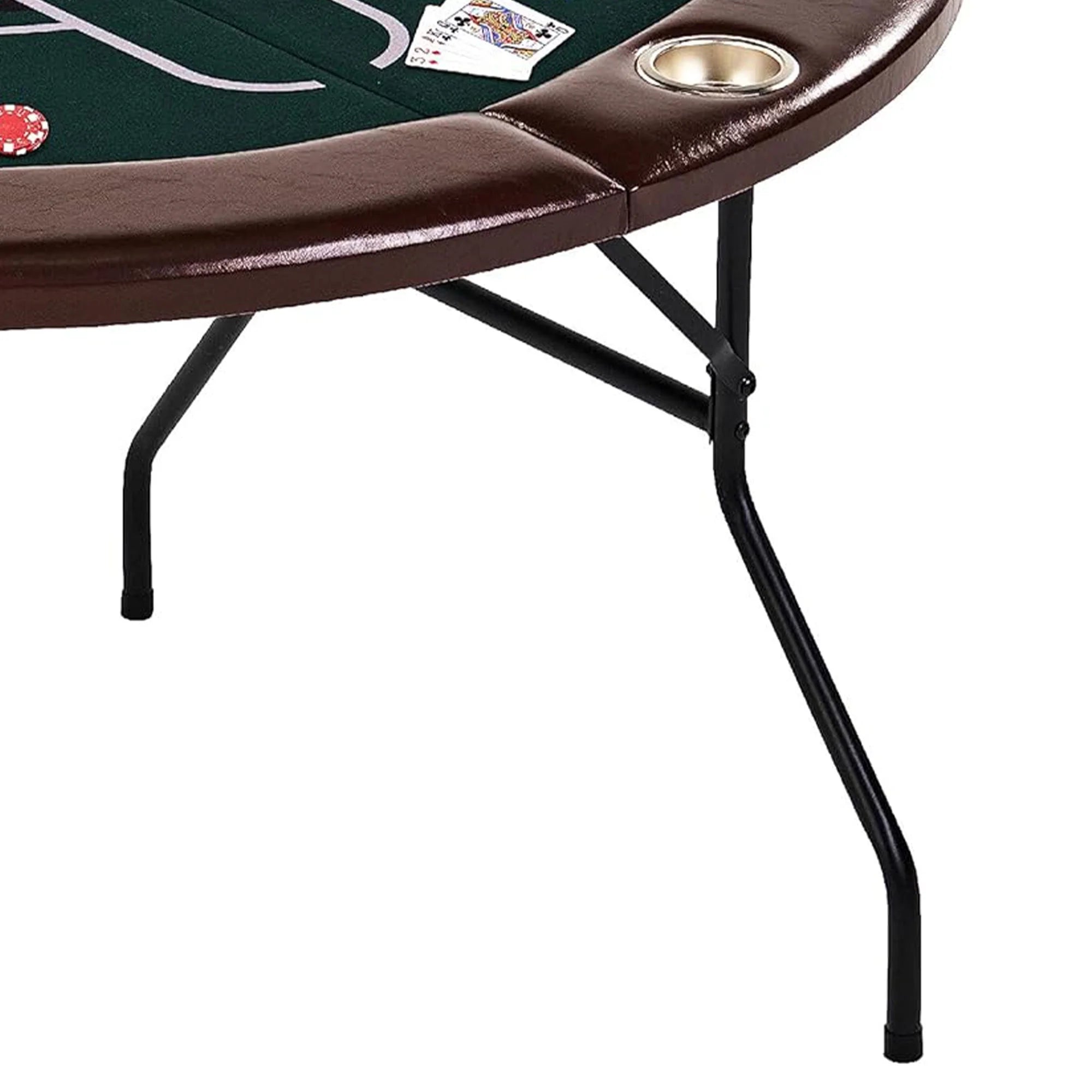 Poker Table with Rails, Cup Holders, Chips & Cards