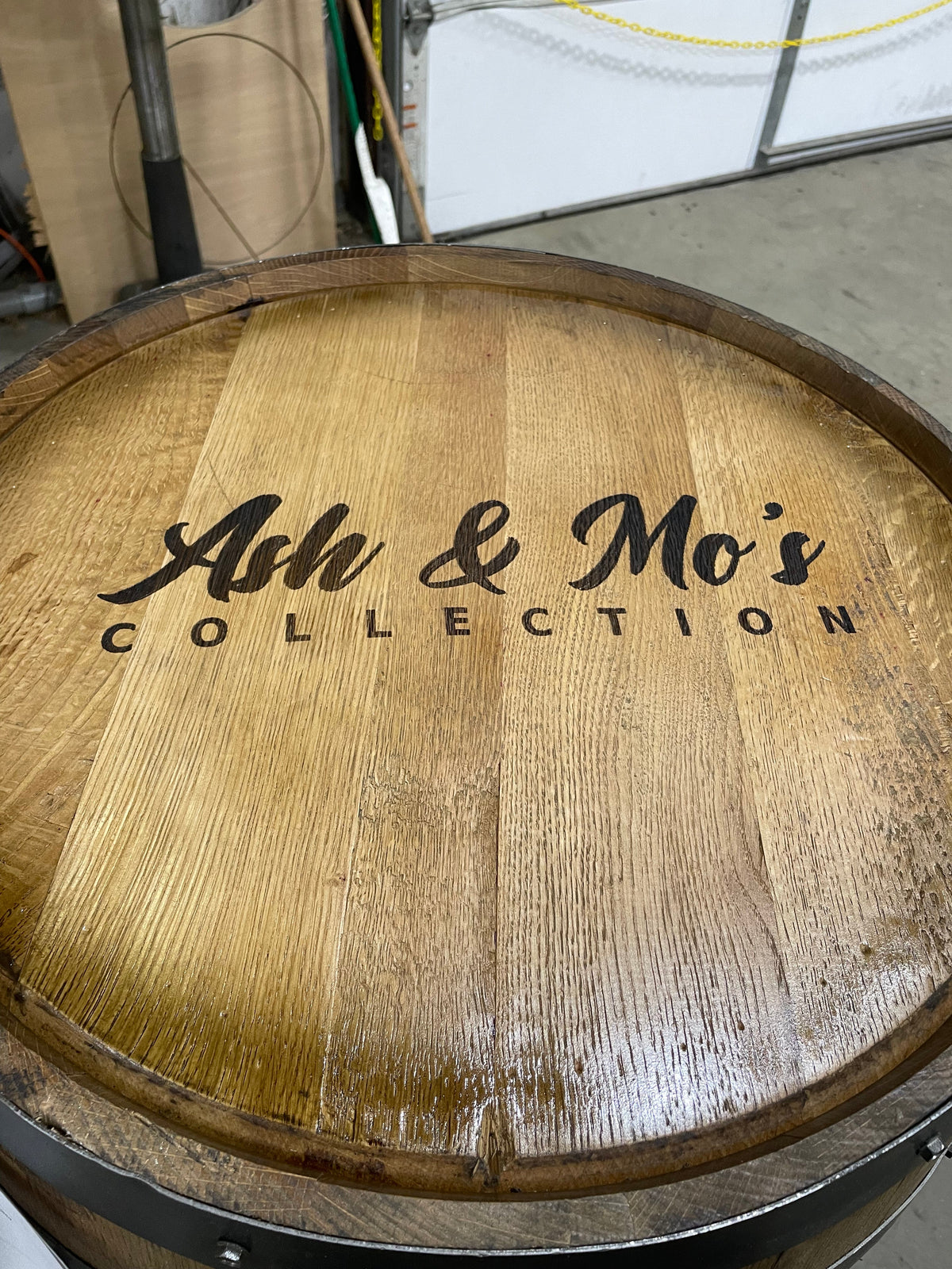 Open Face Whiskey Barrel Cabinet – Custom Engraved Bourbon Barrel Storage