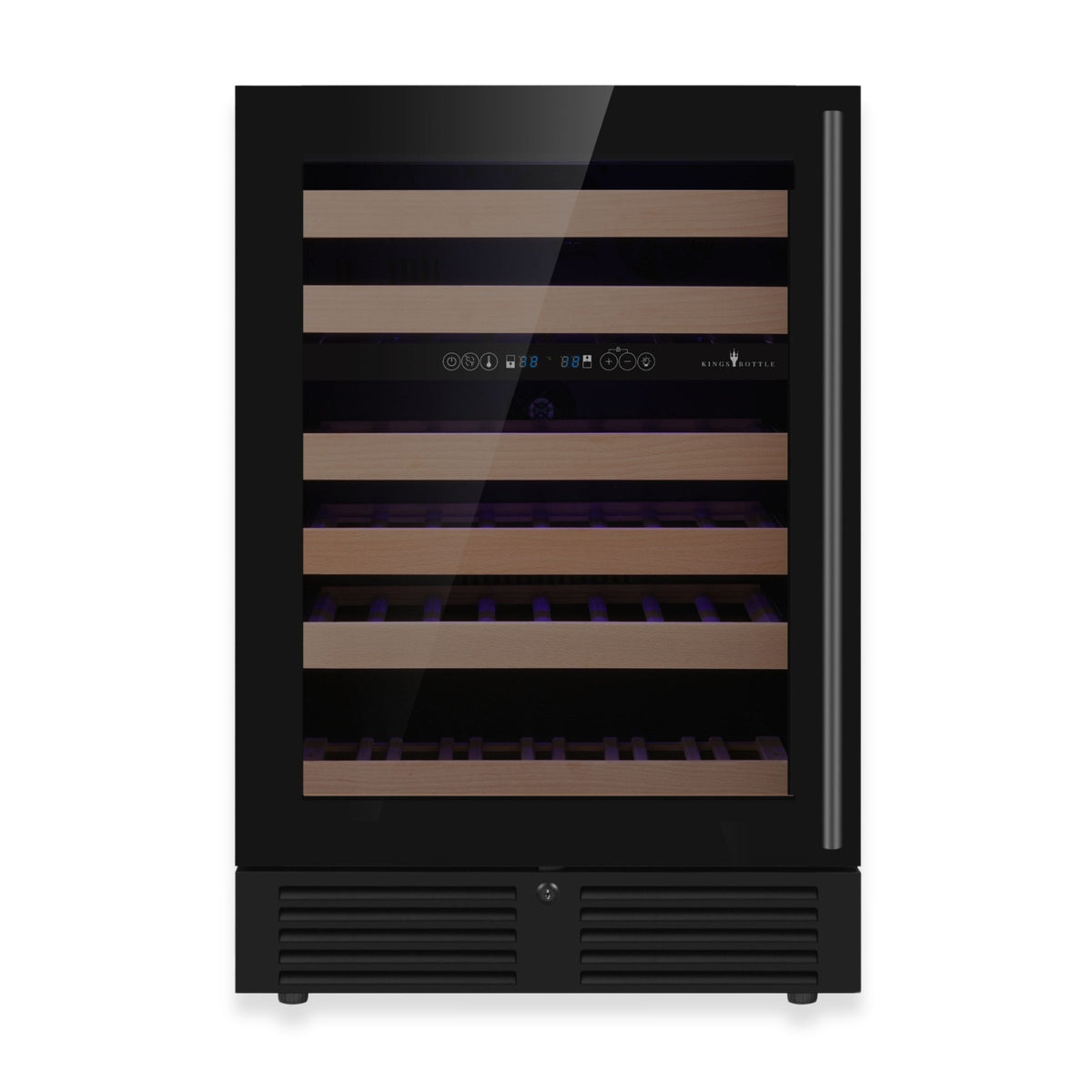 KingsBottle 24-Inch Dual-Zone Under-Counter Wine Cooler with Low-E Glass Door
