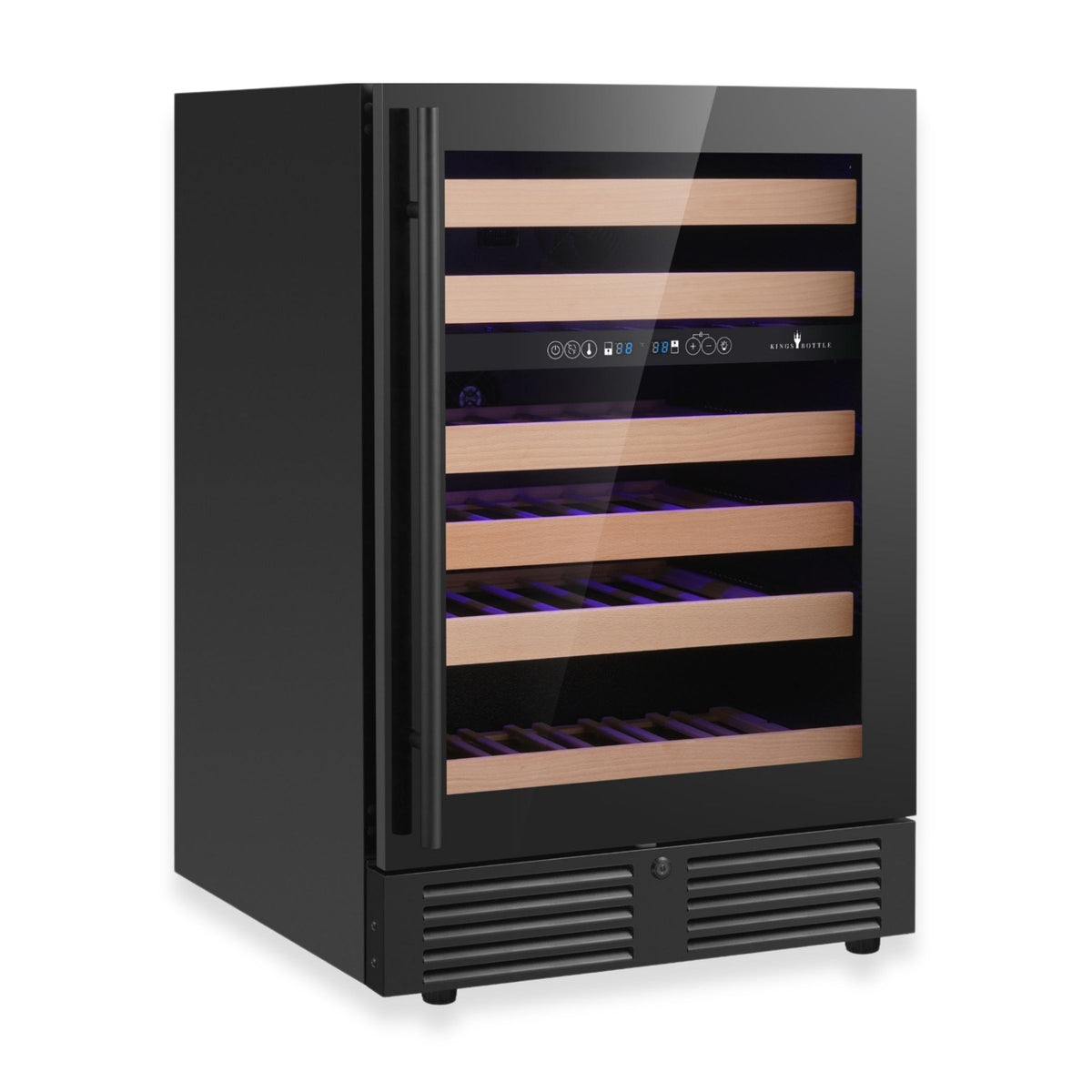 KingsBottle 24-Inch Dual-Zone Under-Counter Wine Cooler with Low-E Glass Door