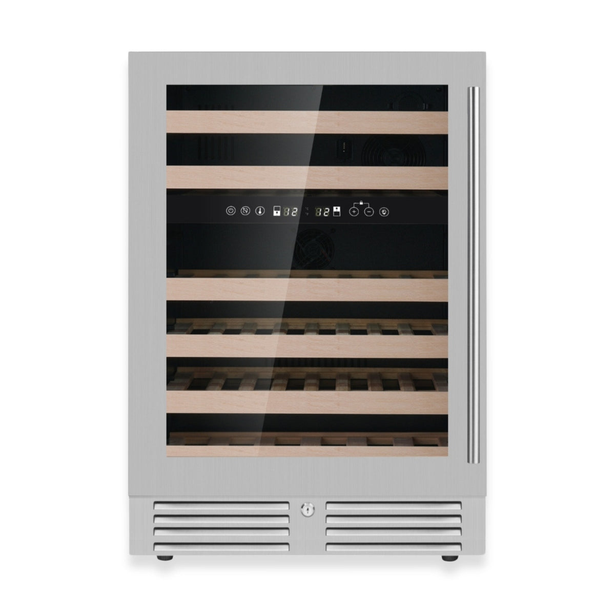 KingsBottle 24-Inch Dual-Zone Under-Counter Wine Cooler with Low-E Glass Door