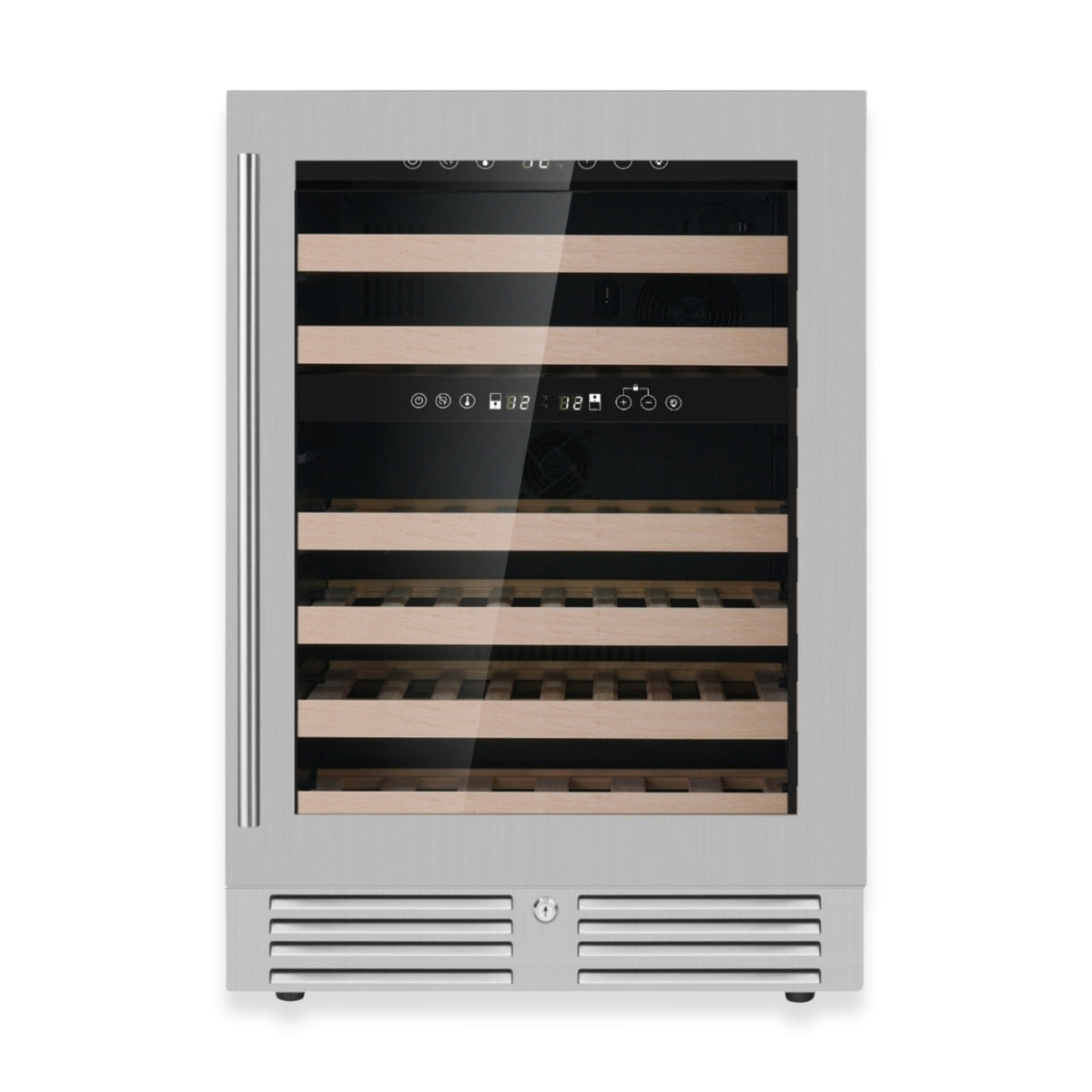KingsBottle 24-Inch Dual-Zone Under-Counter Wine Cooler with Low-E Glass Door