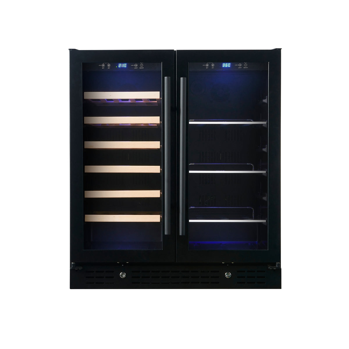KingsBottle 30-Inch Dual-Zone Wine & Beverage Center with Low-E Glass Door