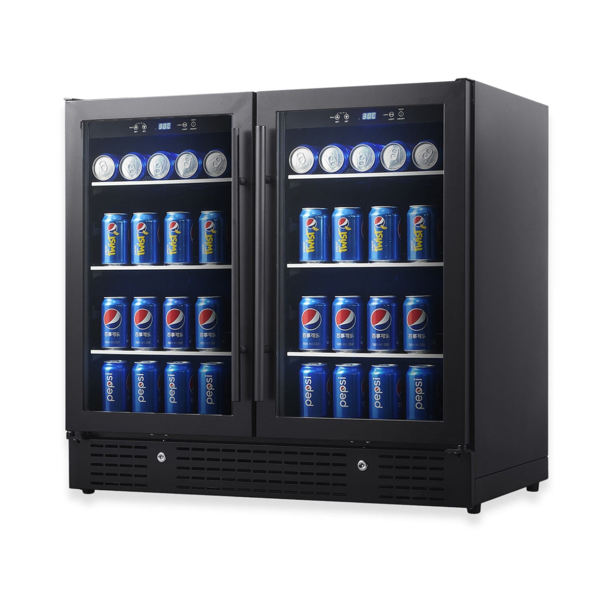 KingsBottle 36-Inch Dual-Zone Under-Counter Beverage Cooler