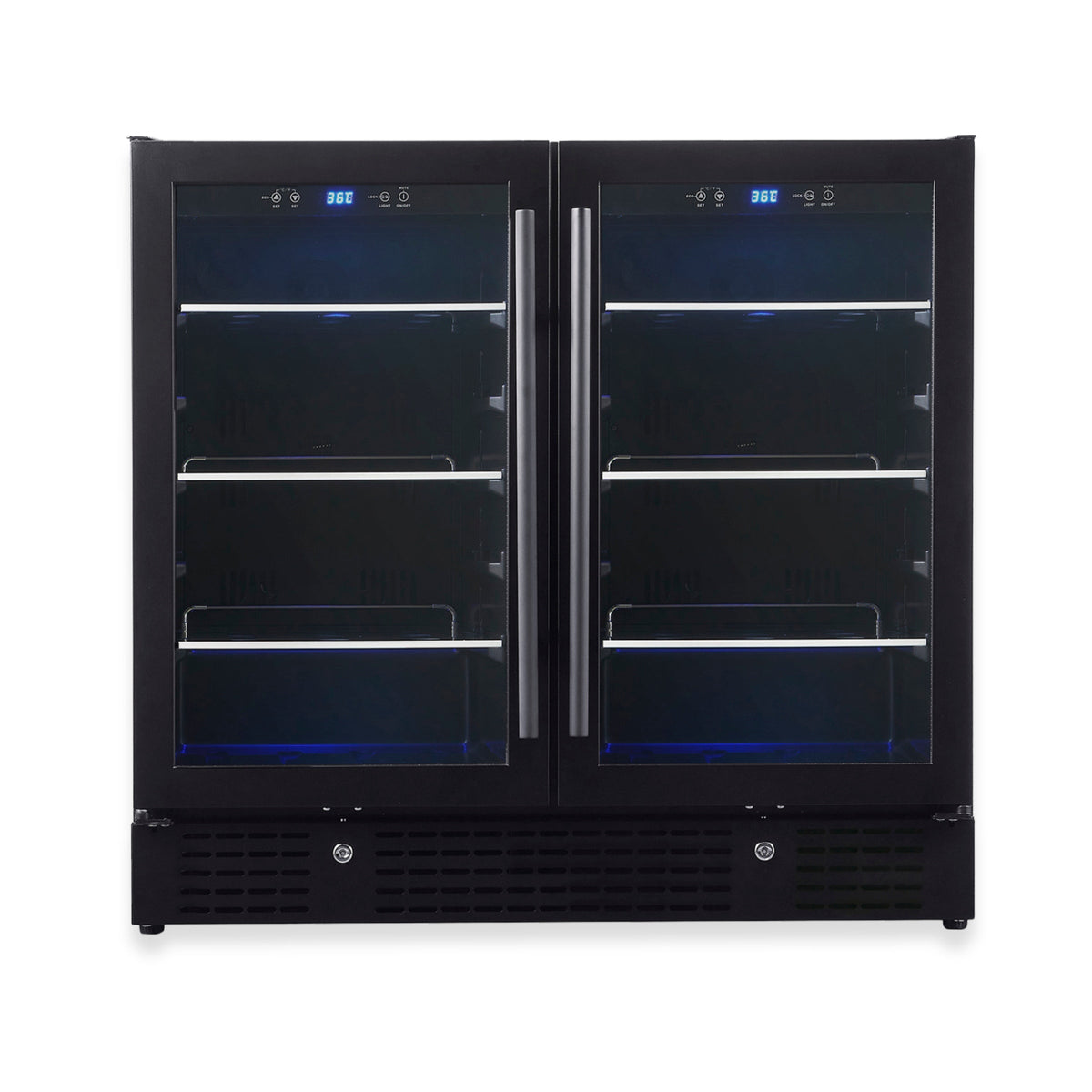 KingsBottle 36-Inch Dual-Zone Under-Counter Beverage Cooler