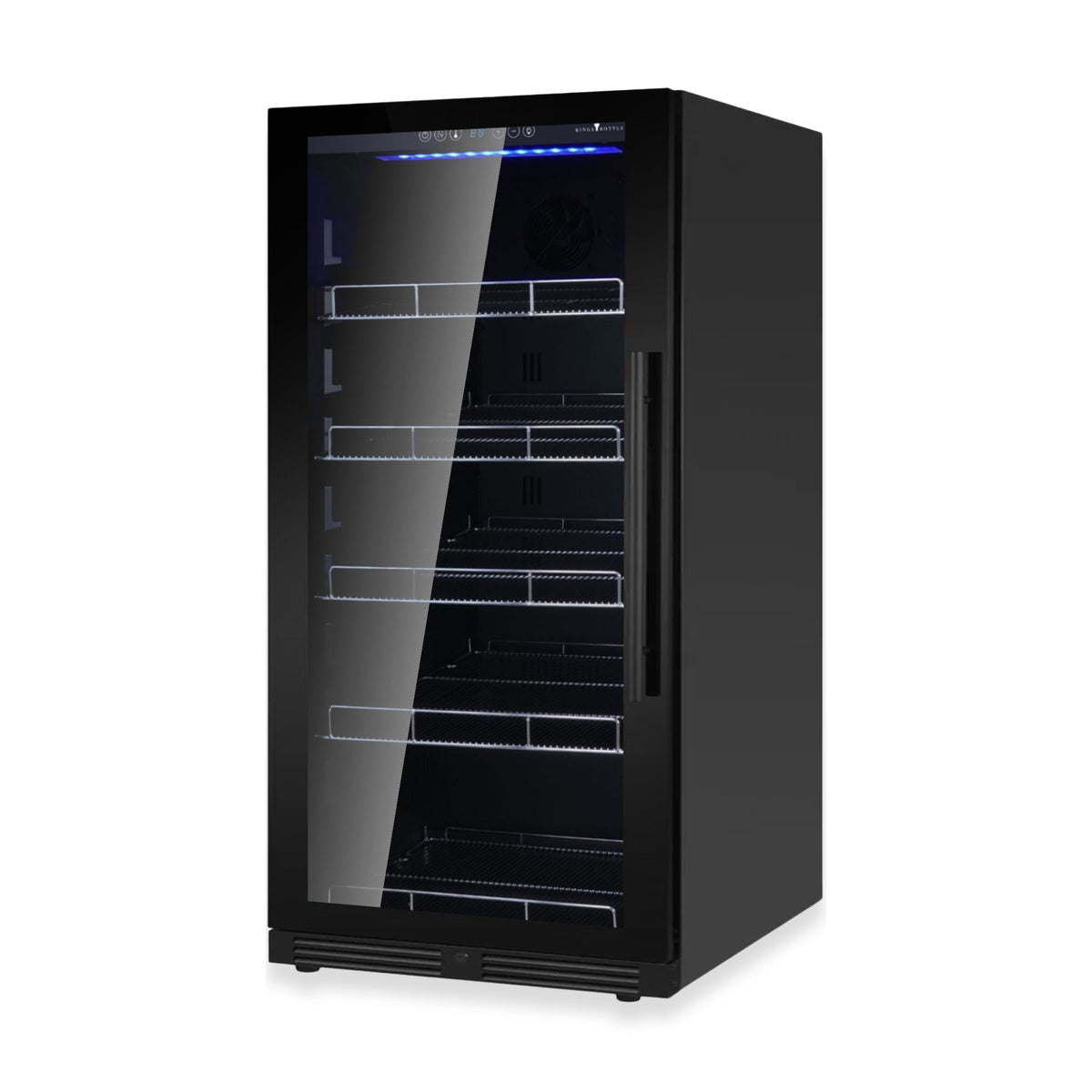 KingsBottle 47-Inch Upright Beverage Refrigerator – 389 Can Capacity with Low-E Glass Door