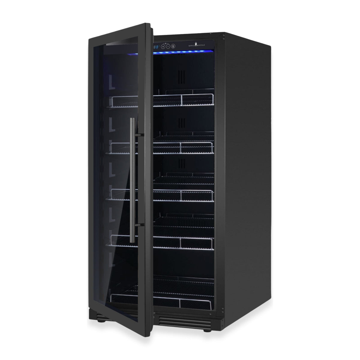 KingsBottle 47-Inch Upright Beverage Refrigerator – 389 Can Capacity with Low-E Glass Door