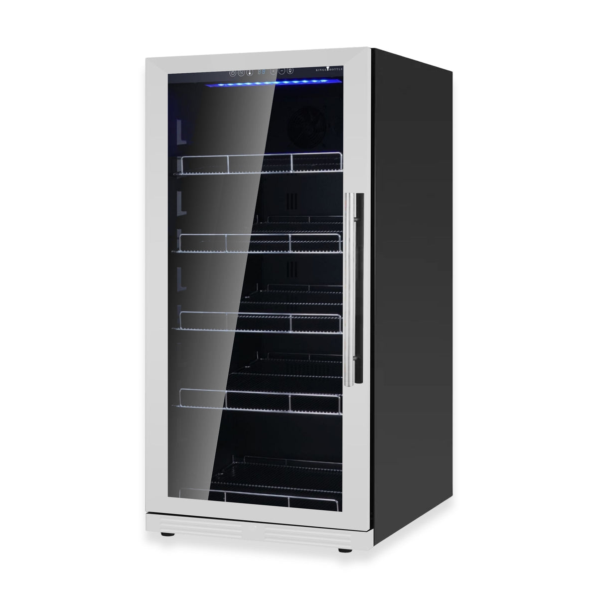 KingsBottle 47-Inch Upright Beverage Refrigerator – 389 Can Capacity with Low-E Glass Door