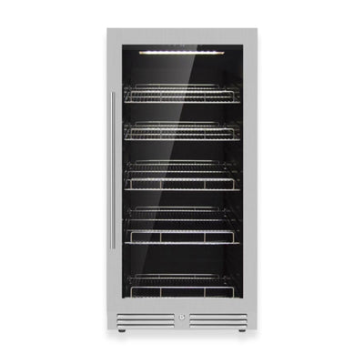 KingsBottle 47-Inch Upright Beverage Refrigerator – 389 Can Capacity with Low-E Glass Door
