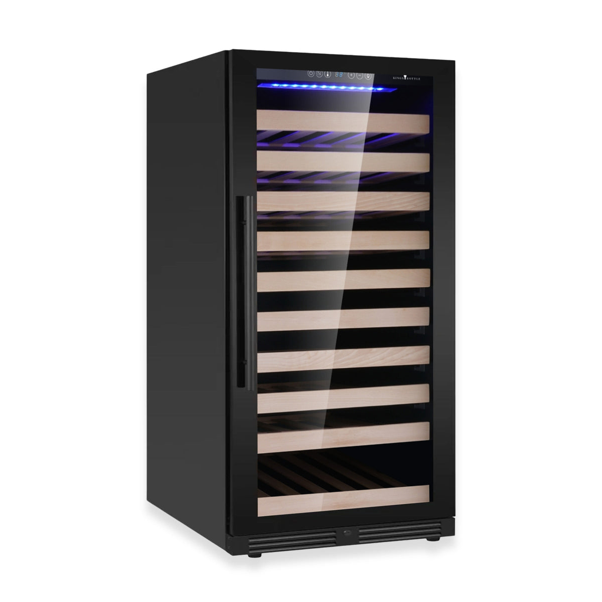 KingsBottle 47-Inch Upright Single-Zone Wine Cooler with Low-E Glass Door