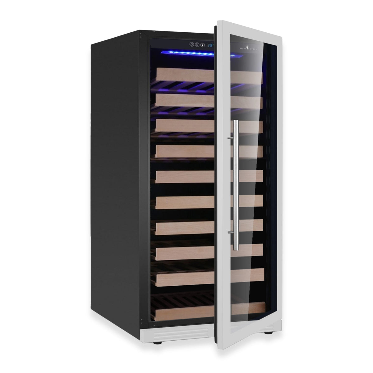 KingsBottle 47-Inch Upright Single-Zone Wine Cooler with Low-E Glass Door