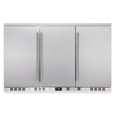 KingsBottle 53-Inch Outdoor Beverage Refrigerator with Solid Stainless Steel Doors