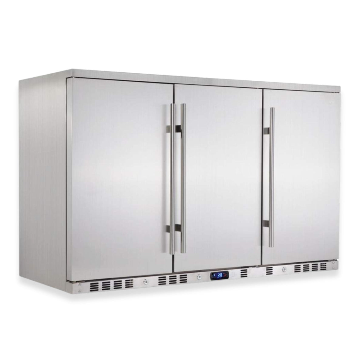 KingsBottle 53-Inch Outdoor Beverage Refrigerator with Solid Stainless Steel Doors
