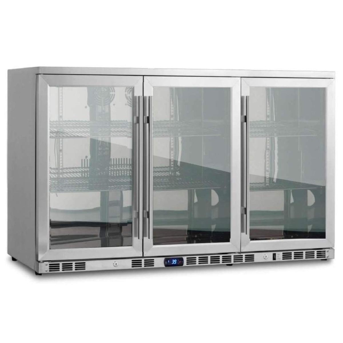 KingsBottle 53-Inch Under-Counter Beverage Refrigerator with Heated Glass Door