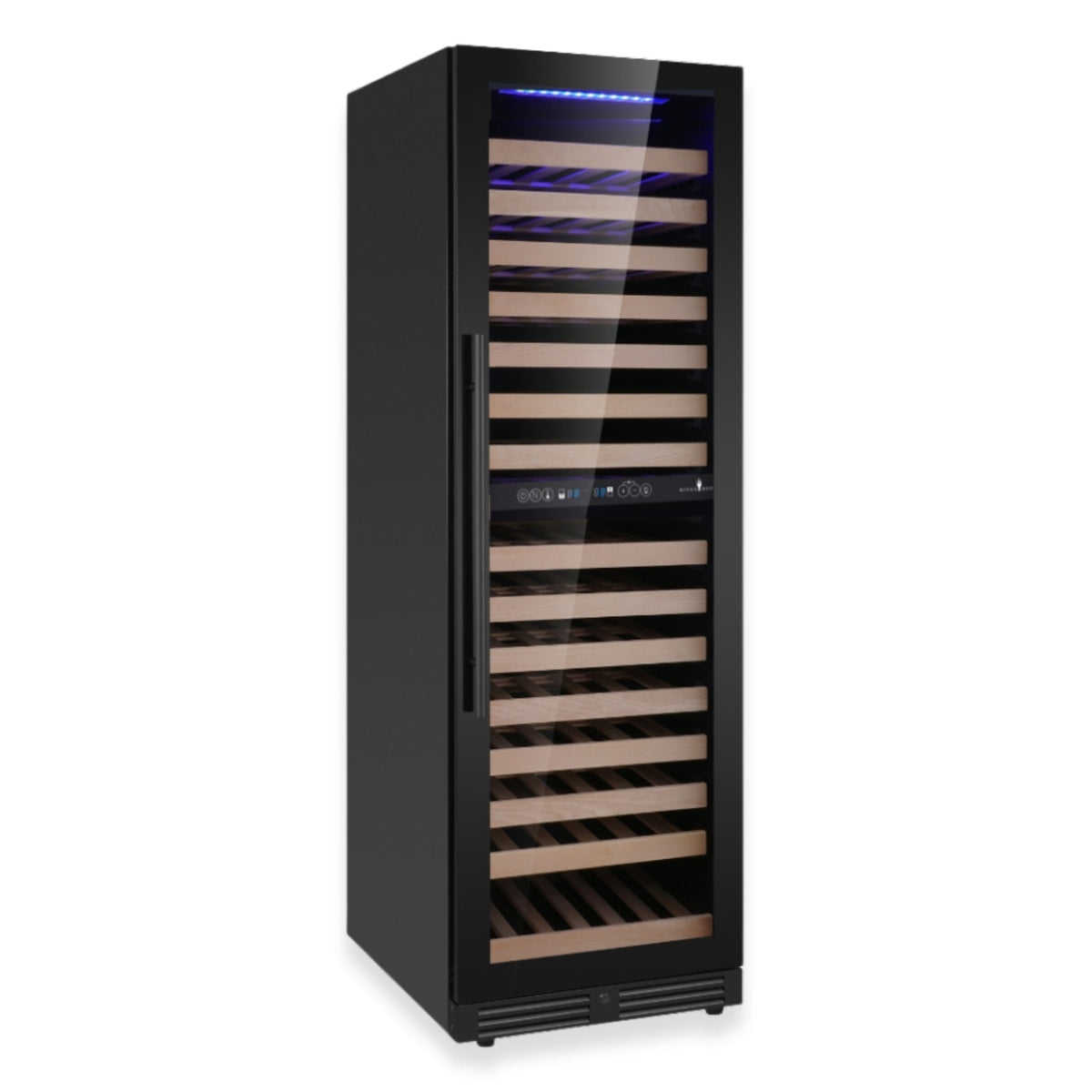 KingsBottle 72-Inch Upright Dual-Zone Wine Cooler with Low-E Glass Door