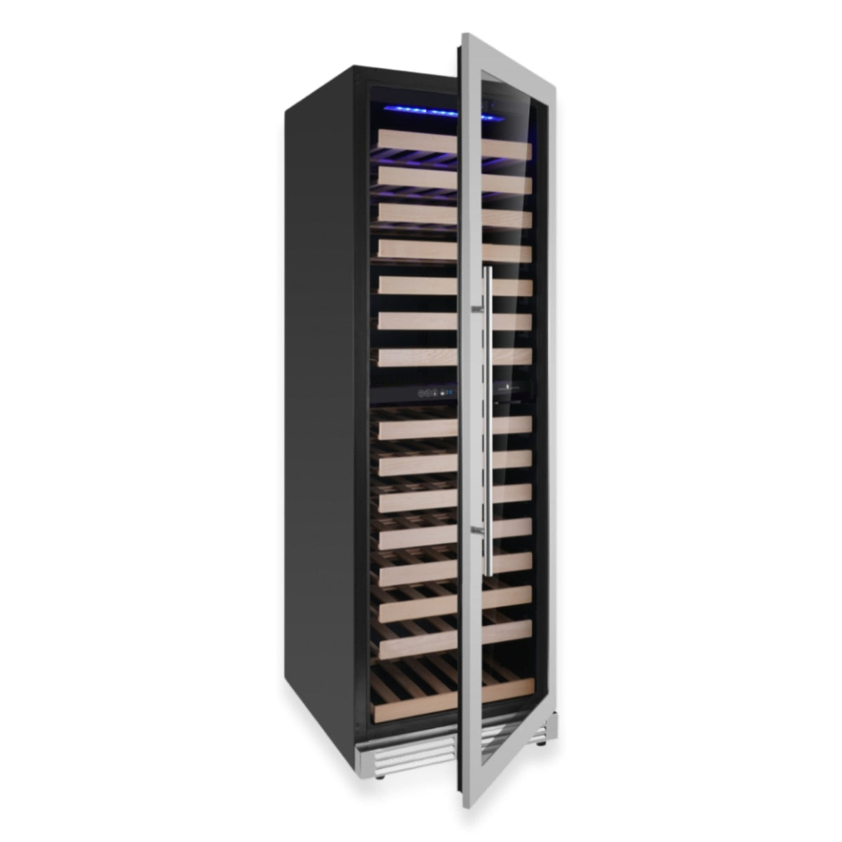 KingsBottle 72-Inch Upright Dual-Zone Wine Cooler with Low-E Glass Door