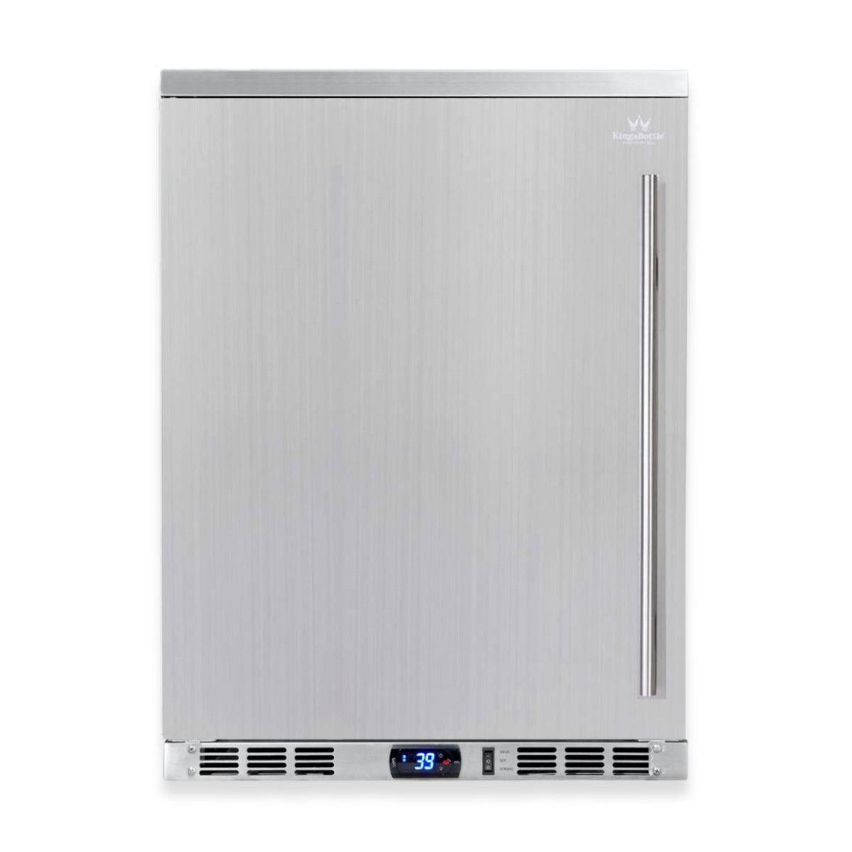 KingsBottle 24-Inch Outdoor Beverage Refrigerator with Solid Stainless Steel Door