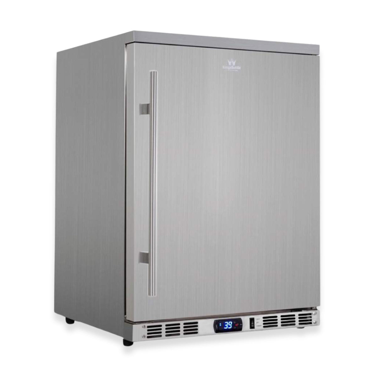 KingsBottle 24-Inch Outdoor Beverage Refrigerator with Solid Stainless Steel Door